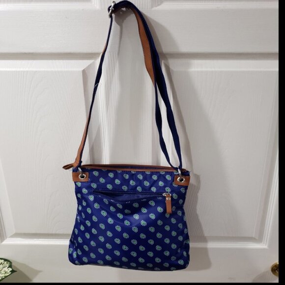 Laura Scott Blue Paisley Crossbody Bag Nylon, Magnetic Flap & Zipper, Adjustable - Picture 11 of 11